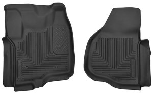 Ford F-350 Super Duty Floor Liners - Front - Husky Liners - X-Act Contour - Black - `12-`13